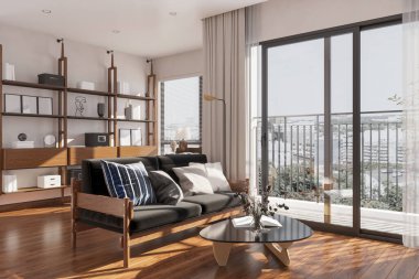 Minimum dekorlu, lüks bir dairede modern zarafet.