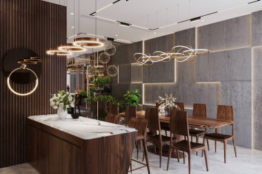 Zarif ve Çağdaş Bej Tonu Sıcaklık ve Tarz Yayan Modern Mutfak