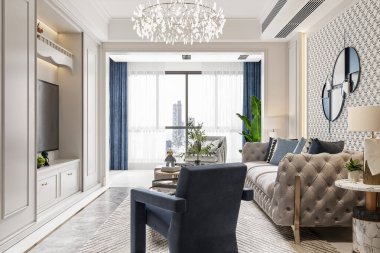 Modern Dekor ve Doğal Işık ile Zarif Oturma Odası