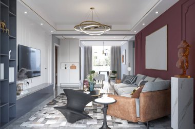 Çağdaş Tasarım ve Şık Dekorasyon İlkeleriyle Modern Lüks Oturma Odası Çağdaş Tasarım ve Şık Dekor Elementleriyle