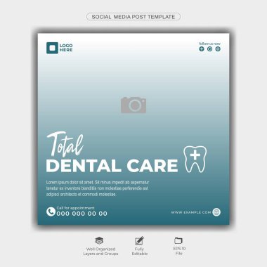Diş Bakımı Sosyal Medya Posta Şablonu