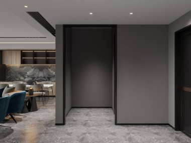 Modern Yemek Alanına Açık Görünümlü Minimalist İç Salon