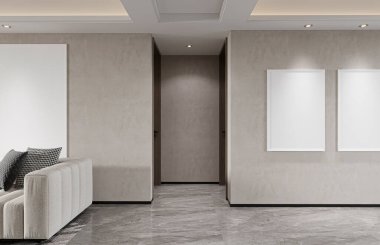 Minimalist dekorlu çağdaş koridor