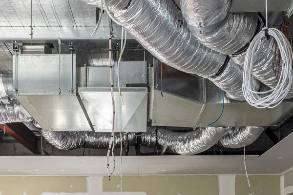 air conditioning ducts and electrical wiring construction