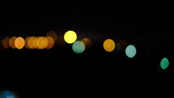 Světla Pořízená Noci Rozmazávají Obraz Mohou Být Použity Jako Pozadí — Stock video
