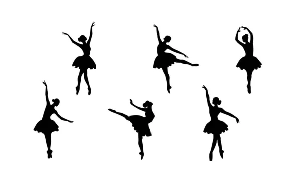 Joven Bailarina Ballet Pie Pose Diseño Plano Sobre Fondo Gris — Vector de stock