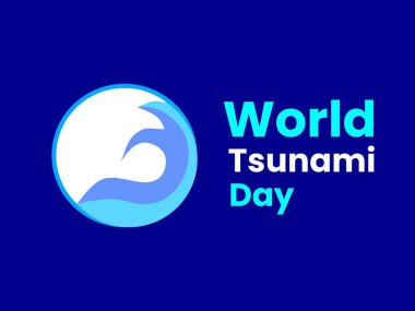 Dünya tsunami farkındalığı bayrak tasarımı. Vektör İllüstrasyon Tasarımı
