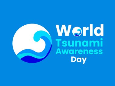 Dünya tsunami farkındalığı bayrak tasarımı. Vektör İllüstrasyon Tasarımı