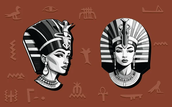 Grunge kolajı, Nefertiti 'nin hükümdarlığının unsurları: Antik Mısır' ın görkemli 18. Hanedanlığında bir yolculuk, poster, dergi ve web içeriği için ideal.