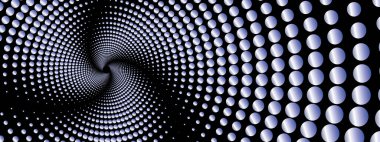 Siyah arkaplanda altın-gümüş noktalardan yapılmış geometrik dairesel bir formun Vektör çizimi. Altın lüks yarım daire logoları. Bu moda tasarım ögesi çerçevelere, yuvarlak simgelere, işaretlere, sembollere uyar