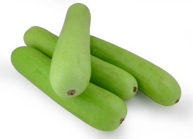 Lagenaria siceraria beyaz bir arkaplanda izole edilmiş.