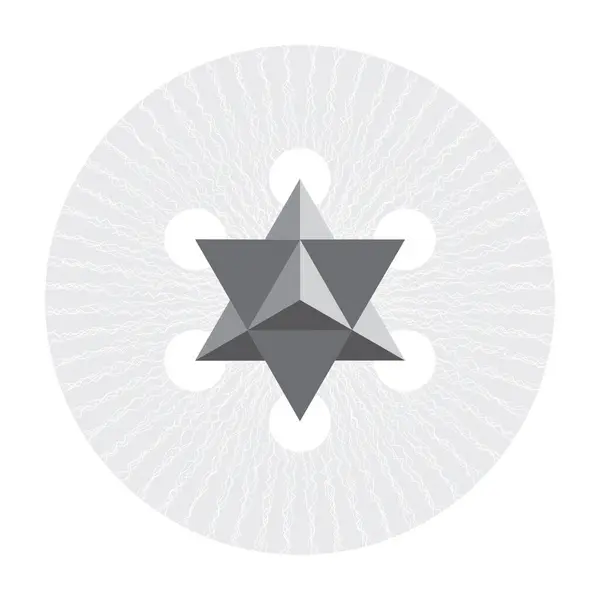 Kutsal geometri Merkaba, Davut Yıldızı, yarım ton desen etkisi. Gradyan yok. Soyun. Yıldızlar