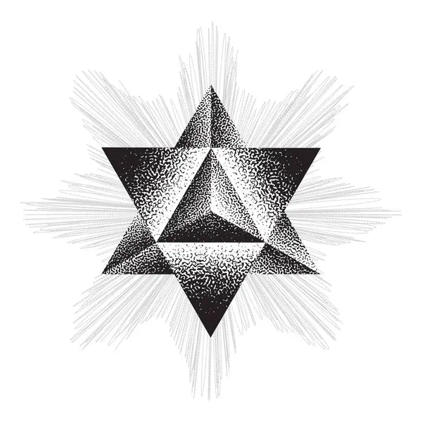 Kutsal geometri Merkaba, Davut Yıldızı, yarım ton desen etkisi. Gradyan yok. Soyun. Yıldızlar