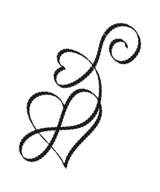 Sonsuz aşk ikonuna sahip iki kalp, Sevgililer Günü için vektör tasarımı düz element.