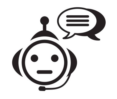 Chatbot Avatar Simgesi: Çevrimiçi Konuşmalar ve Uzaktan İletişim için Vektör İllüstrasyonu