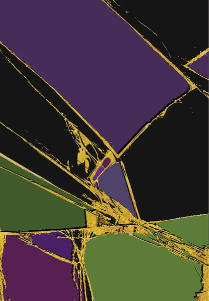 Grunge renk bloğu kompozisyonları soyut altın renkli çizgiler, modern grafik duvar sanatı, vektör illüstrasyonu,
