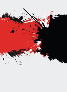 Siyah, kırmızı ve sarı renklerde yaratıcı sanatsal sıçrama. Renk dokuları. Kartlar, kitap kapakları ve sayfa şablonları için grunge-lekeleyici soyut şekil tasarımı.