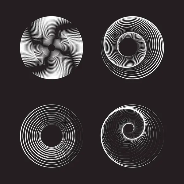 Arkaplanda spiral çizgiler tasarla. Soyut tek renkli arkaplan. Vektör-sanat çizimi. Çerçeveler, yuvarlak logolar, işaretler, semboller, ağ, baskı, posterler, şablonlar ve desenler için stil tasarımı ögeleri.