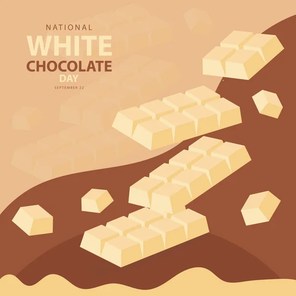 Journée Nationale Chocolat Blanc Septembre Avec Illustration Vectorielle Chocolat Blanc — Image vectorielle