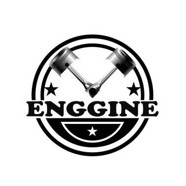 piston motor çizim vektörü, amblem sembolü etiketi için harika