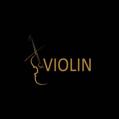 Etiket etiketi vs. için klasik keman illüstrasyon vektörü