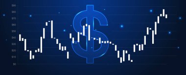 Dolar dolar banknotları ve başarı, para, finans ve yatırım hakkında medya tasarımı, dolar üzerine grafik çubuğu ile beyaz okla kademeli olarak en yüksek artışa tırmanır