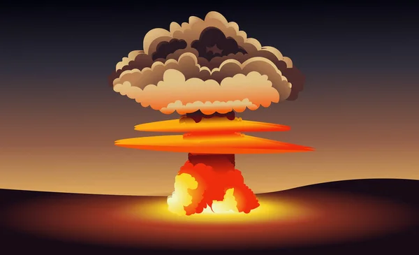 Πυρηνική Έκρηξη Στην Έρημο Διανυσματική Τέχνη Εικονογράφηση Σχεδιασμού Χιροσίμα Νακασάκι — Φωτογραφία Αρχείου
