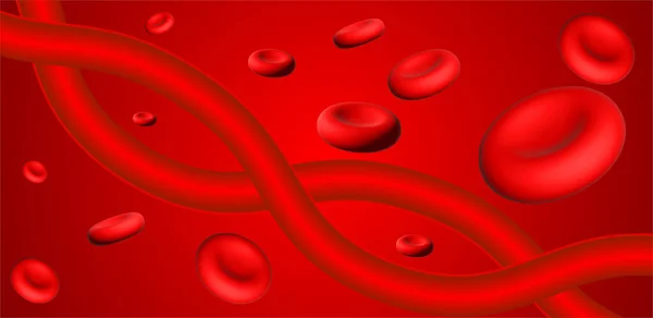 Rote Blutkörperchen Mit Dna Roter Hintergrund Illustration — Stockfoto