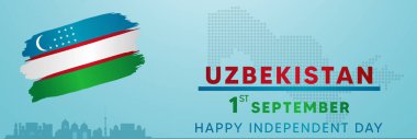 Özbekistan bağımsızlık günü arkaplanı noktalı haritayla ulusal kutlama için 