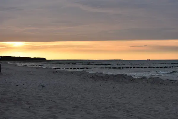 Baltık Denizi Baltık Denizi Üzerinde Gün Batımı Akşam Güneşi — Stok fotoğraf