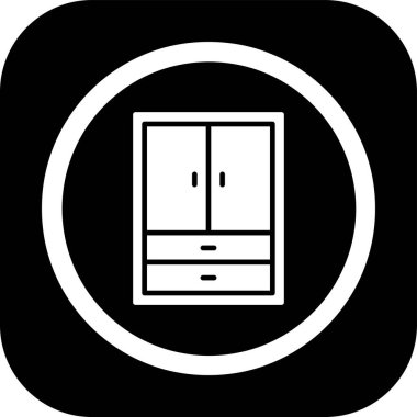 Mobilya simgesinin vektör illüstrasyonu, satır kavramı