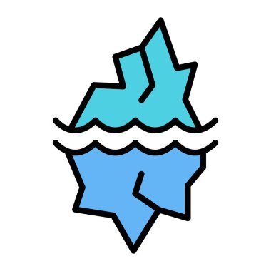 soğuk buz simgesi renk ana hatları vektörü