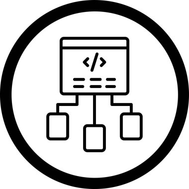 Kodlama vektör satırı simgesi