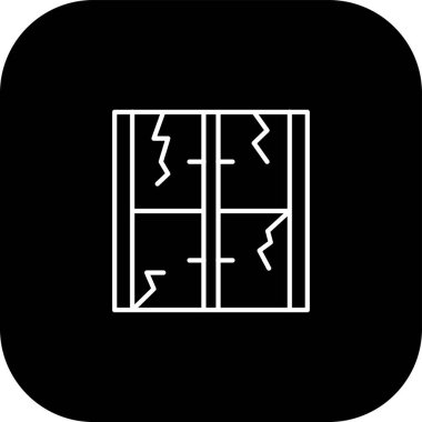 vector illustration of modern b lack icon of window