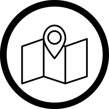 harita simgesi vektör illüstrasyonu