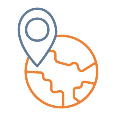 konum pin vektörü ince çizgi simgesi