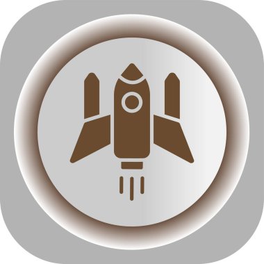 Benzersiz Roket Vektör Kabartma Simgesi