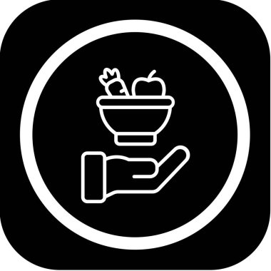 Uygulama veya uygulamalar için besin simgesi kullanımının illüstrasyon vektör simgesi. bu tasarım biçimi.