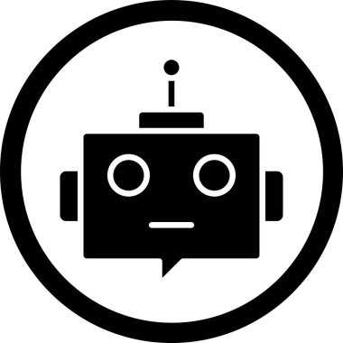 Ai Asistan Web simgesi, vektör illüstrasyonu