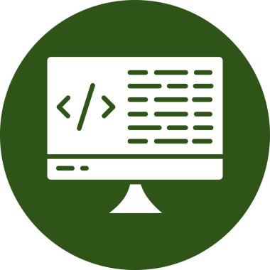 Kodlama. Web simgesi basit illüstrasyon