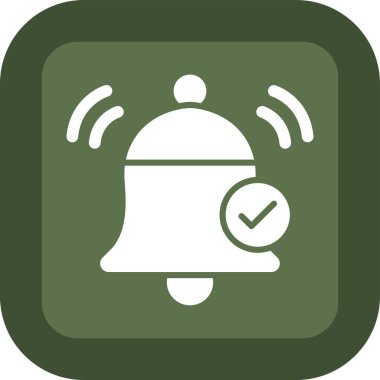 telefon zili yuvarlak kare vektör simgesi