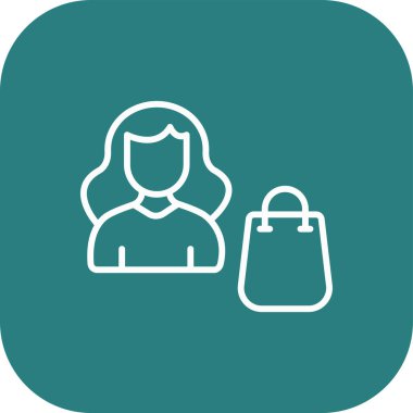 kadın alışveriş vektörü simgesi