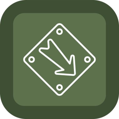 Yön sol yuvarlak kare vektör simgesi