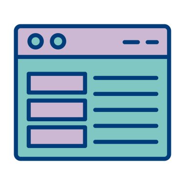 Tarayıcı. Web simgesi basit illüstrasyon