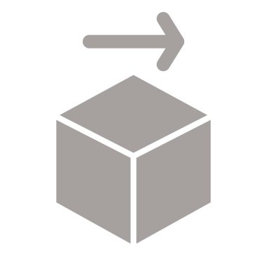 küp vektör simgesi, basit tasarım