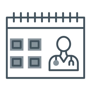 Tıbbi ve sağlık ikonuna sahip takvim