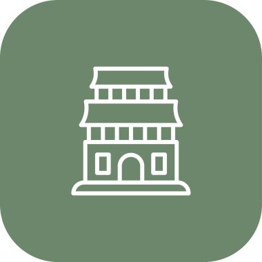 Pagoda Web simgesi, vektör illüstrasyonu