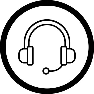 Kulaklık simgesi, vektör illüstrasyonu