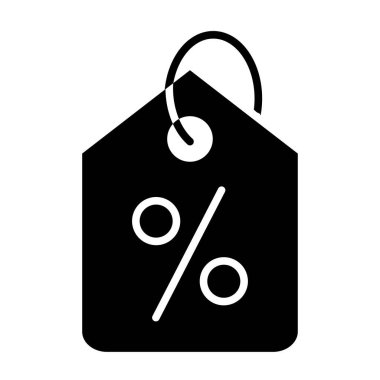 İndirim etiketi simgesi, basit vektör illüstrasyonu