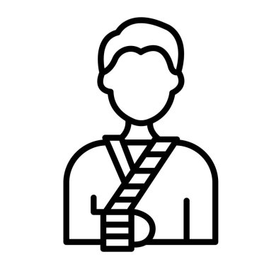 kurdele çizgisi biçim ikon vektör çizimi tasarımı olan avatar adam